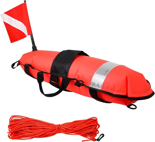 Miniatura 8 de Luwint Hi-Vi - Boya inflable de buceo y boya de marcador de superficie de 5 pies