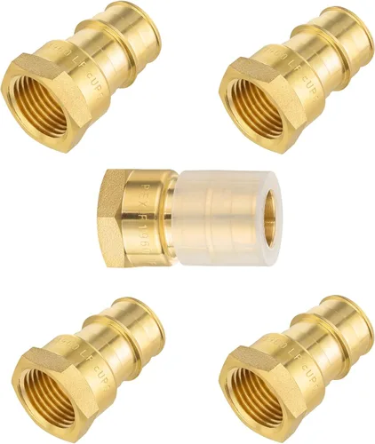 Miniatura 7 de Paquete de 2 accesorios de latón de expansión EFIELD Pex A de 1/2 x 1/2 pulgadas, codo hembra NPT para conexión de tubo Pex-A, ASTM F1960
