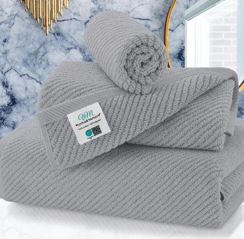 Miniatura 45 de VOOVA & MOVAS Toallas de baño amarillas – 100% algodón Secado rápido Peso Gruesas Suave, juego de 6 toallas de baño, 2 toallas grandes de 30