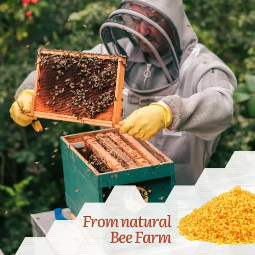 Miniatura 3 de MicCai Gránulos de cera de abejas amarilla natural 5 LB, cera de abejas orgánica, cera de abejas para hacer velas, cuidado corporal, cuidado
