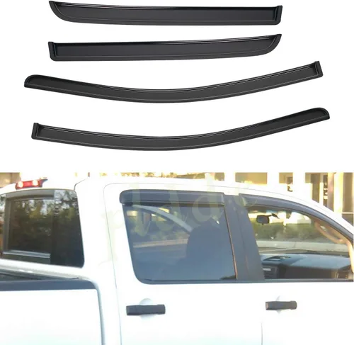 Miniatura 13 de 4 viseras adhesivas para ventana de ventilación de montaje exterior, para humo, sol, lluvia, compatibles con 15-23 F150 Crew Cab (Supercrew Cab)