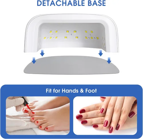 Miniatura 6 de Lámpara de uñas LED UV, lámpara de uñas inalámbrica de 60 W, luz LED profesional para uñas de gel, secadora de uñas con 42 cuentas, perfecta