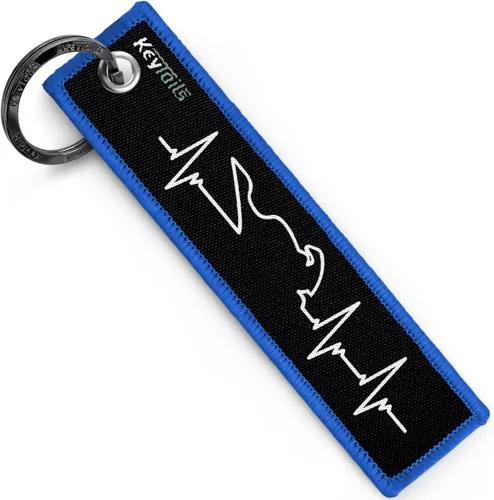 Miniatura 10 de KEYTAILS Llaveros, Etiqueta de Llave de Calidad Premium para Motocicleta, Coche, Scooter, ATV, UTV [Aventura, Deporte Dual - Latido del Corazón] Rojo