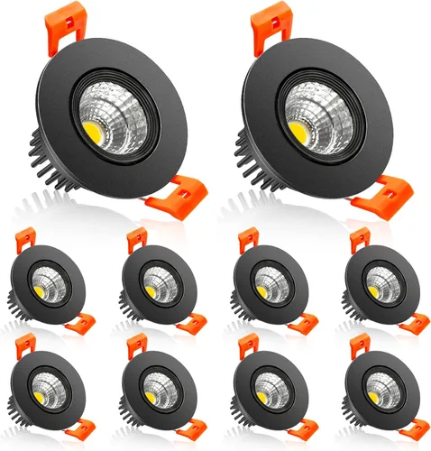 Miniatura 17 de Lámpara LED Downlight de 2 pulgadas, kit de luz de techo regulable de 3 W, luz blanca ultra cálida de 2700 K, luces LED blancas CRI80