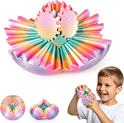 Miniatura 16 de 2 unidades de juguetes para ansiedad con bola de engranaje, esfera de engranaje, steampunk, alivio del estrés para niños y adultos, impreso en 3D