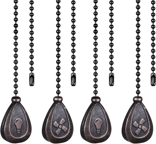 Miniatura 9 de Juego de cadena de bronce para ventilador de techo, extensión decorativa de cadena colgante, iluminación de 12 pulgadas y extensor de cadena