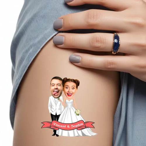 Miniatura 23 de Tatuajes corporales personalizados para despedida de soltera, calcomanías de despedida de soltero, suministros de fiesta con caras divertidas