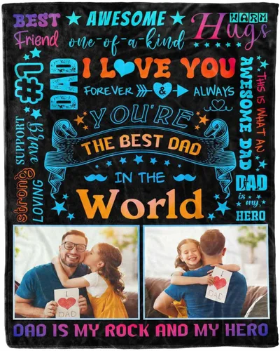 Miniatura 40 de D-Story Mantas personalizadas con imágenes para un papá, para el Día del Padre, mantas con imágenes personalizadas, regalos para el Día del Padre