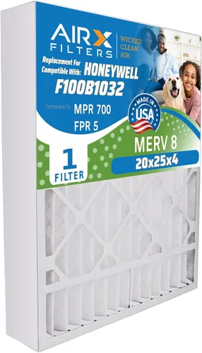 Miniatura 16 de AIRX FILTERS WICKED CLEAN AIR. Filtro de horno 20x25x4 MERV 8 compatible con filtro de aire Honeywell 20x25x4 F25 1 solo filtro