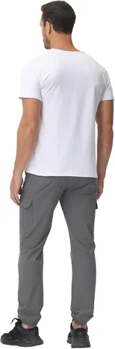 Miniatura 6 de YuKaiChen Pantalones cargo Ripstop, resistentes al agua, para hombre, ligeros, para senderismo, viajes, cintura resistente, pantalones casuales