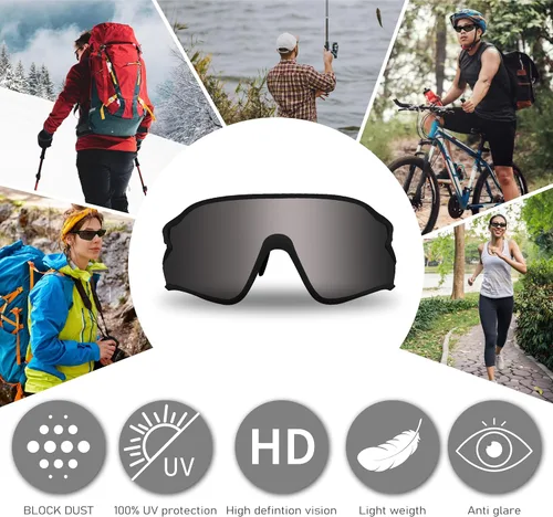 Miniatura 4 de POLARS DESIGN Gafas de sol fotocrómicas polarizadas para deportes al aire libre para hombres y mujeres TR90 marco protección UV para pesca correr