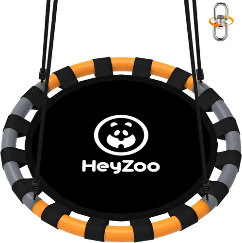 HeyZoo - Columpio de platillo, juegos de columpio de 40 pulgadas para patio trasero y parque infantil, capacidad de peso de 900 libras, con giro de