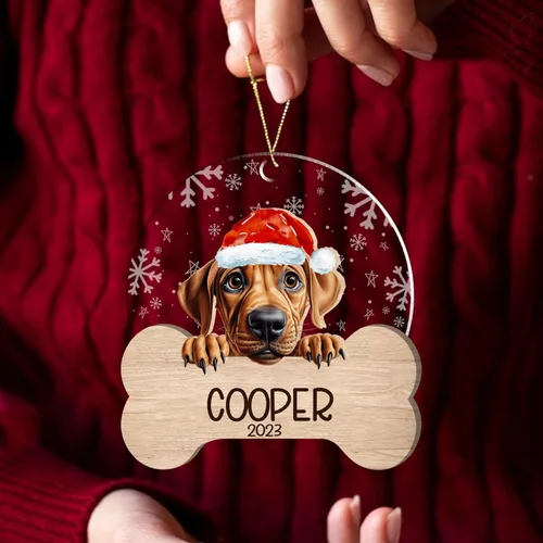 Miniatura 142 de Nazenti American Pit Bull Terrier Adorno de Navidad, adorno de perro fotográfico, adorno de perro personalizado, adornos de fotos de madera