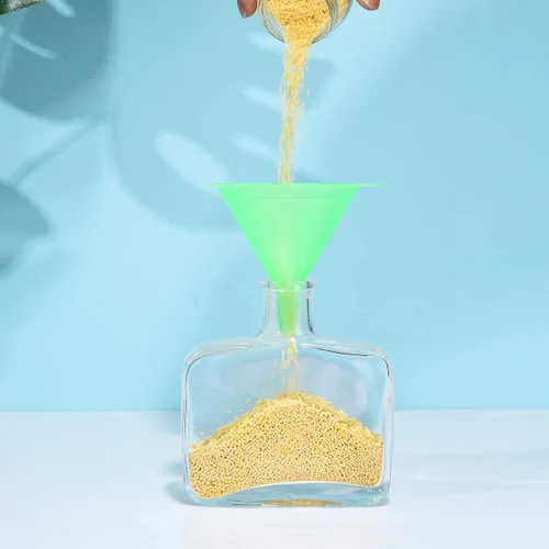 Miniatura 5 de Delove Juego de 6 embudos de plástico multiusos, embudos para botellas de llenado de uso en cocina, juego de embudo pequeño, pequeño, grande, grado