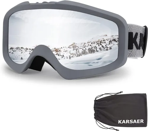 Miniatura 15 de Karsaer - Gafas de esquí antivaho, gafas de nieve OTG, 100% protección UV, gafas de snowboard con lentes dobles flexibles para hombres, mujeres
