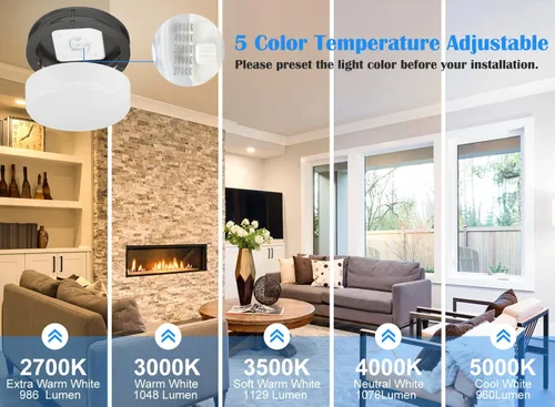Miniatura 3 de Paquete de 2 Lámparas de Techo Negras, Lámpara de Techo LED de Montaje al Ras de 10 Pulgadas - Luces LED de Baño y Dormitorio Negro Mate