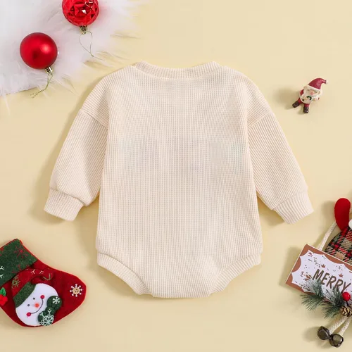 Miniatura 3 de Traje de Navidad para bebé recién nacido, con cuello redondo, manga larga, con burbujas, de gran