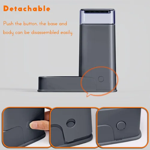 Miniatura 5 de Dispensador de comida para gatos y dispensador de agua para gatos con cuencos de acero inoxidable, alimentador por gravedad para perros pequeños