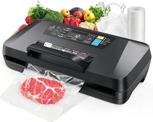 Miniatura 10 de Vacuum Sealer Machine, Upgraded 230W 95KPa 10-in-1 Food Sealer with Double Heat Seal for Dry Moist Food, Easy-Lock Handle, Hose, Built-in Cutter and