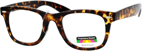 Miniatura 5 de Lentes de lectura progresivos de enfoque múltiple 3 poderes en 1 lector de borde cuadrado de cuerno