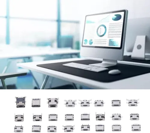 Miniatura 3 de 240pcs Micro USB Conector Set Sola Fila USB Puerto Hembra Socket Conectores