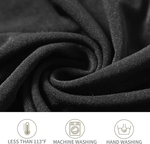 Miniatura 3 de Paquete de 6 fundas para sillas plegables de elastano negro en tela elástica lavable para bodas, fiestas, vacaciones, celebraciones y otros eventos