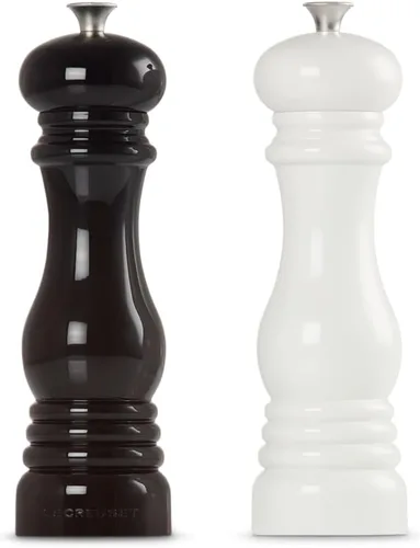 Miniatura 3 de Le Creuset Juego de molinillo de sal y pimienta, 20,3 cm x 6,35 cm cada uno, color negro y blanco