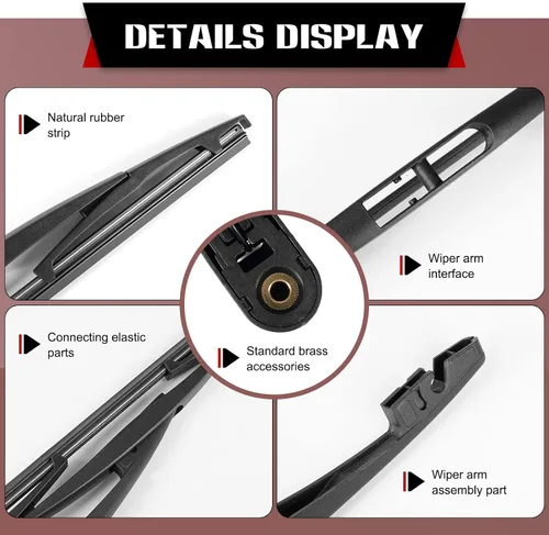 Miniatura 4 de OTUAYAUTO Repuesto de limpiaparabrisas trasero para Jeep Wrangler JL 2018-2024, accesorios de brazo de limpiaparabrisas trasero, kits de cubierta