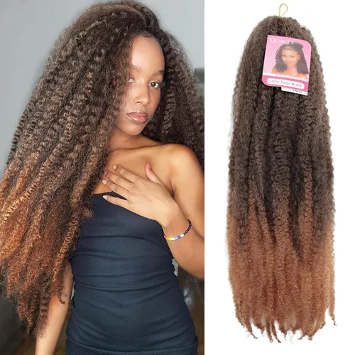 Miniatura 29 de Cabello trenzado Marley Twist de 18 pulgadas, extensiones sintéticas suaves, esponjosas y versátiles para estilos de aspecto natural, perfecto