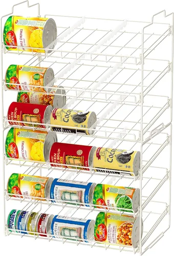 Miniatura 7 de Deco Brothers Organizador de Estante Apilable para Latas para Cocina y Despensa, Capacidad para Hasta 36 Latas, Blanco