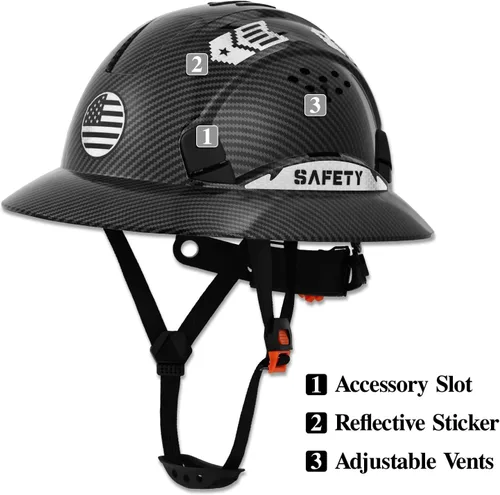 Miniatura 5 de Casco duro de ala completa, casco de seguridad aprobado por la OSHA, Cascos De Construcción, casco duro de construcción ventilada, trinquete