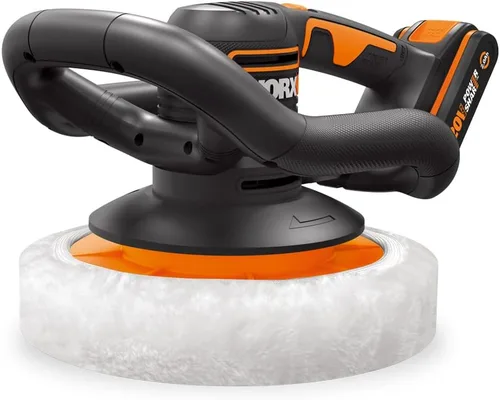 Miniatura 2 de WORX Pulidora orbital inalámbrica WX856 de 20 V, placa de 10.000 in, motor potente, diseño compacto y ergonómico, con 2 capó de alta calidad, viene