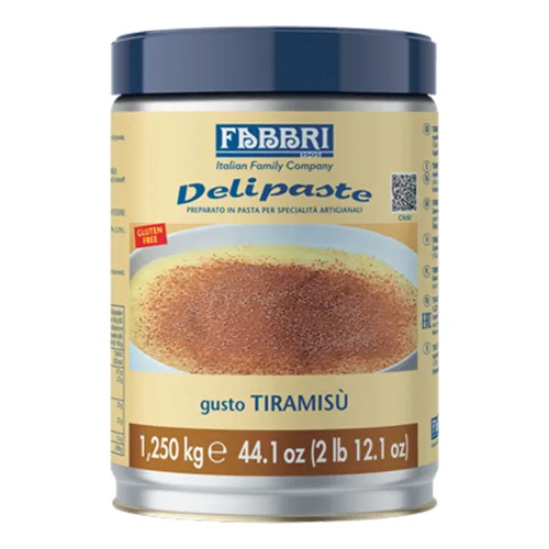 Fabbri Delipaste Tiramisu, compuesto aromatizante para gelato, helado, servicio suave, pastelería y confitería - 1 lata de 2.7 lb