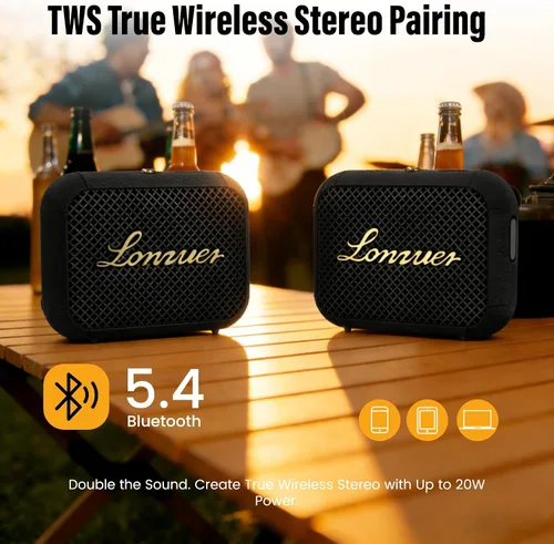 Miniatura 8 de Leap - Altavoz portátil Bluetooth para ducha, resistente al agua, IPX7, negro, pequeño altavoz inalámbrico para playa, baño, viajes, regalo, sonido