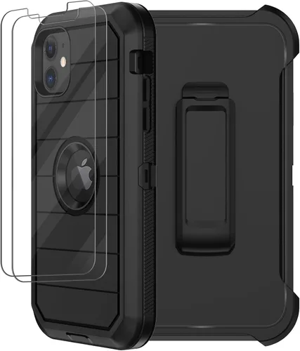 Miniatura 13 de Funda para iPhone 11 con clip para cinturón, 2 protectores de pantalla, [grado militar] de servicio pesado, cobertura completa, resistente a prueba