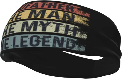 Miniatura 3 de Godfather The Man The Myth The Legend- Headband for Men Women Sports Sweatband for Fitness Exercise Moisture Wicking Running Yoga Hairbands