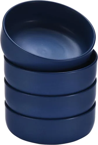 Bruntmor Cuencos de cerámica para servir, juego de 4 cuencos grandes de 28 onzas, aptos para lavavajillas, horno y microondas, para desayuno,