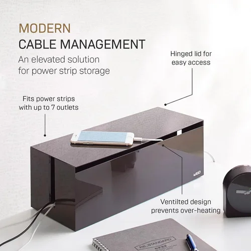 Miniatura 3 de YAMAZAKI Home Cable Box-Outlet Cable Organizador de almacenamiento, protector de cubierta