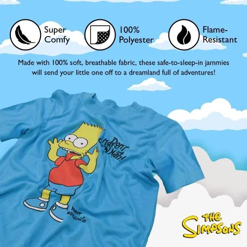 Miniatura 3 de Simpsons Boys' 2-Piece Loose-fit Pajamas Set