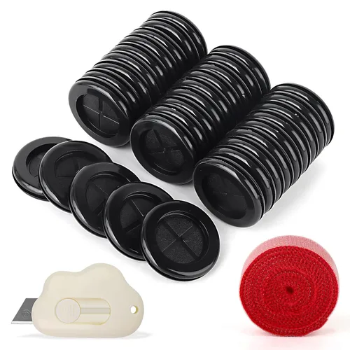 Miniatura 9 de 50 ojales de goma de 1 pulgada, orificios de perforación, tapones de orificio para cortafuegos, tapones de goma para agujeros de varios tamaños