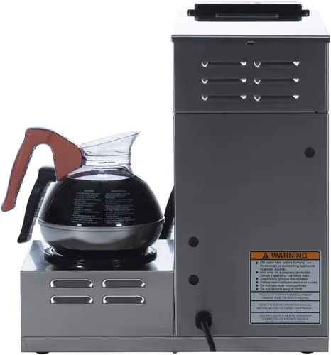 Miniatura 4 de BUNN VP17-3, Cafetera comercial de colado de perfil bajo de 12 tazas, 3 calentadores inferiores, 13300.0003, plateado