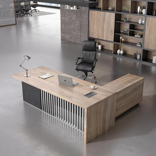Miniatura 11 de Escritorio de oficina ejecutivo moderno de 63 pulgadas, escritorio para computadora para oficina en casa, muebles de negocios, estación de trabajo