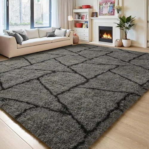 Miniatura 52 de Alfombras de Pasillo Suaves de Color Azul Marino para Dormitorio, Alfombra de Cabecera de 2x6 pies, Alfombras Esponjosas de Felpa, Alfombra de Área