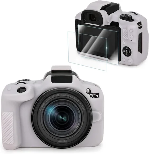 Miniatura 16 de VOVMOEYA Compatible con Canon EOS R50 - Kit de accesorios para funda de cámara [con 2 películas LCD templadas], funda protectora de silicona EOS R50