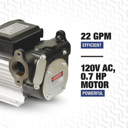 Miniatura 3 de Roughneck Hierro Fundido Bomba de transferencia de diésel Fuel – 22 GPM, 120 voltios AC