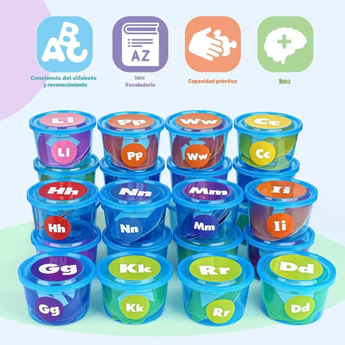 Miniatura 4 de Joyreal Juguetes de aprendizaje del alfabeto para niños pequeños – 26 clasificadores de sopa del alfabeto con 245 tarjetas flash para conciencia