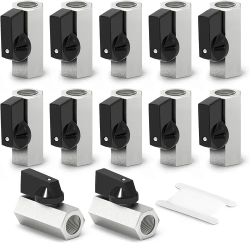 GASHER 12PCS Mini Brass Ball Valve Shut Off Switch, 1/2 Inch Female x 1/2 Inch Female Thread Pipe Fitting