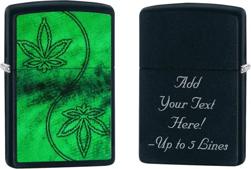 Miniatura 7 de Zippo Encendedor - Mensaje personalizado grabado en la parte trasera de la colección de humo de hojas a prueba de viento