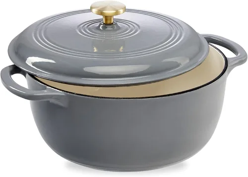 Miniatura 23 de Best Choice Products - Horno holandés redondo de hierro fundido esmaltado de 6 cuartos de galón, utensilios de cocina pretratados de alta