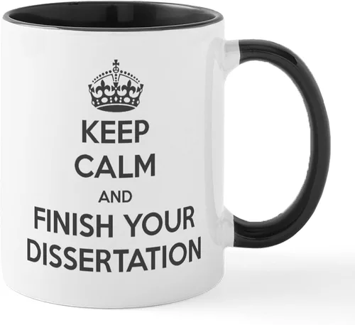 Miniatura 8 de CafePress Taza de café de cerámica con texto en inglés «Keep Calm And Finish Your Dissertation», de 11 oz (11.0 fl oz)